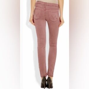 Mother Women’s Size 24 High Waisted Crop Looker in Paradise Rouge